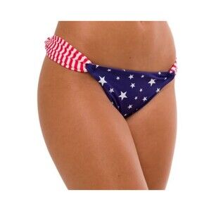 Maretoa Bikini Bottom XL Swim American Flag Stars Brazilian Classic Side Scrunch
